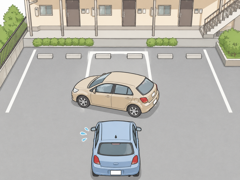 駐車区画を塞ぐ車