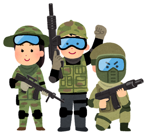 戦闘服を着たアバター