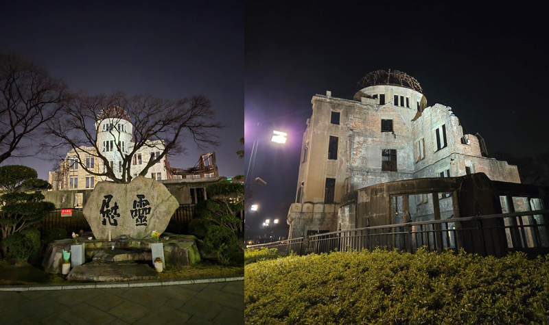夜の広島原爆ドーム