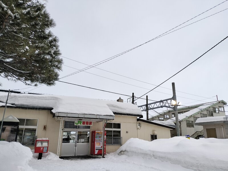 冬のJR札沼線 篠路駅。